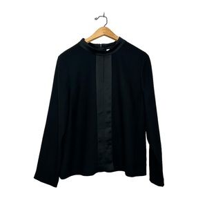 Emerson Rose Nordstrom Womens High Neck Long Sleeve Blouse Black Medium M‎